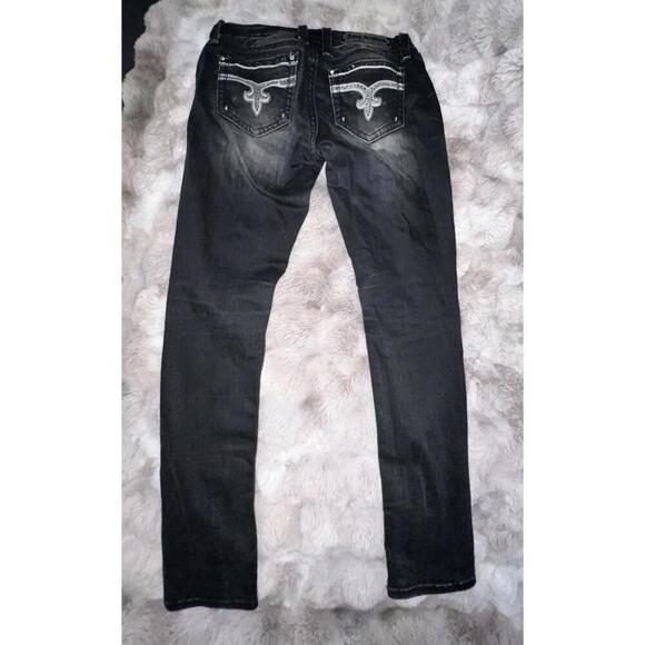 Black ROCK REVIVAL Julieta Charon jeans with Rhinestones, 30 - Picture 3 of 9